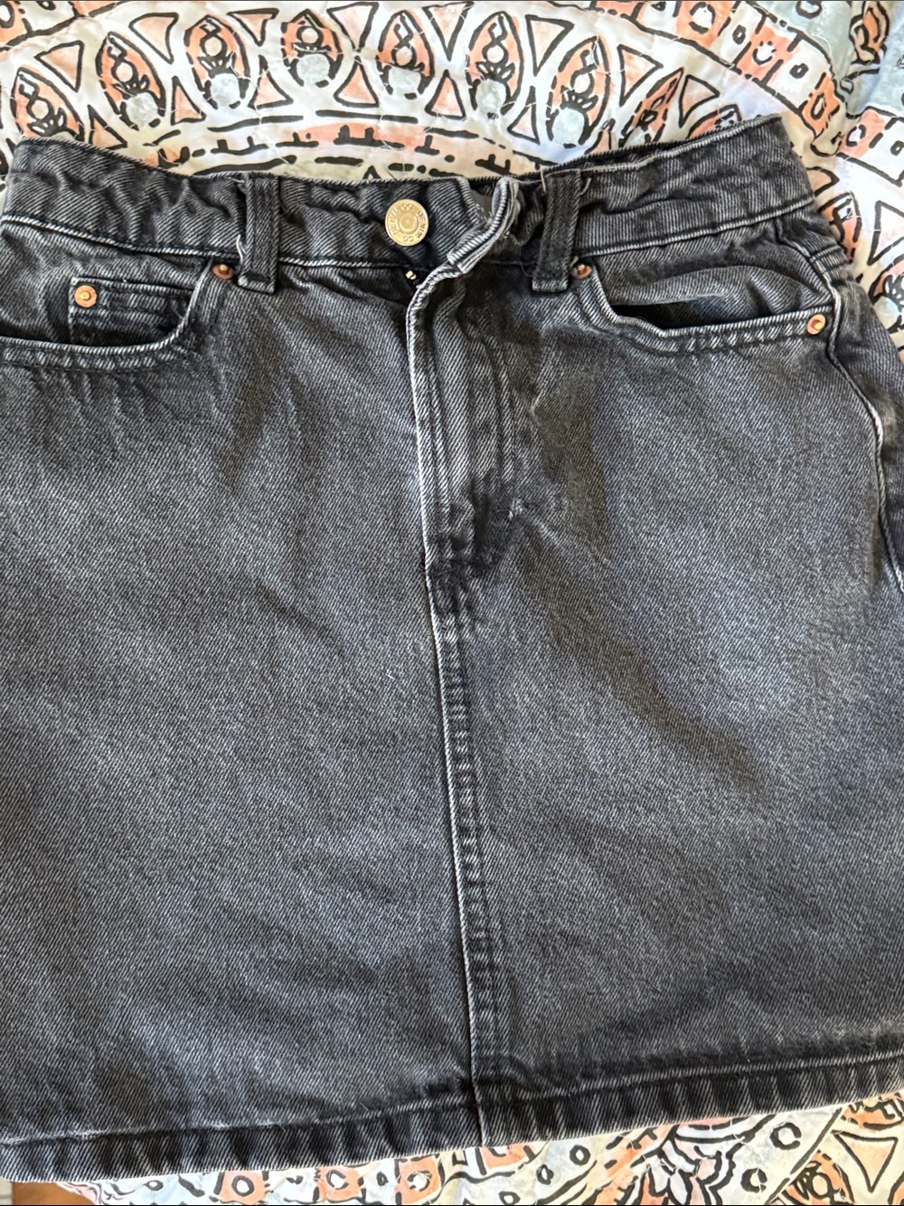 Denim&Co Black Mini Denim Skirt
